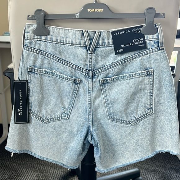 Veronica Beard Jeans Denim Short Size 25/0 pebble stone - Picture 8 of 16
